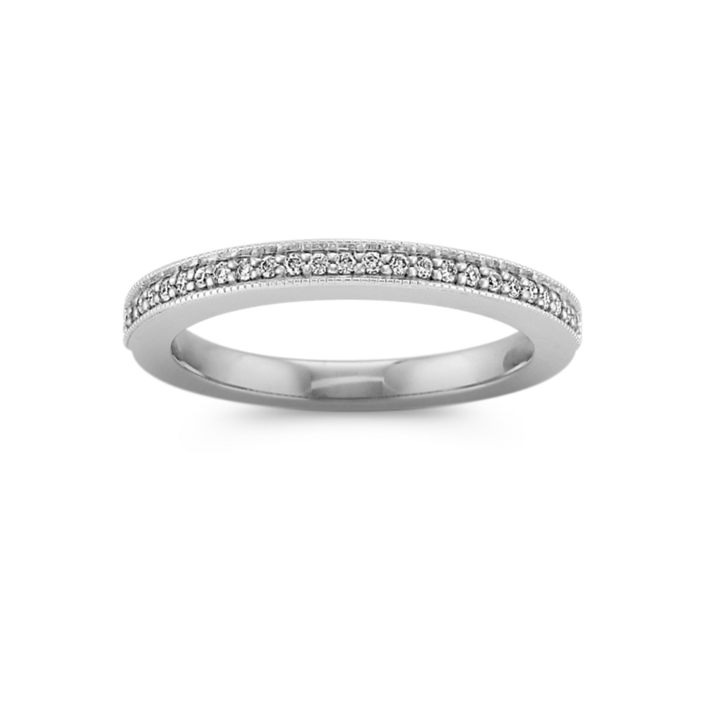 Classic Diamond Wedding Band with Pave Setting