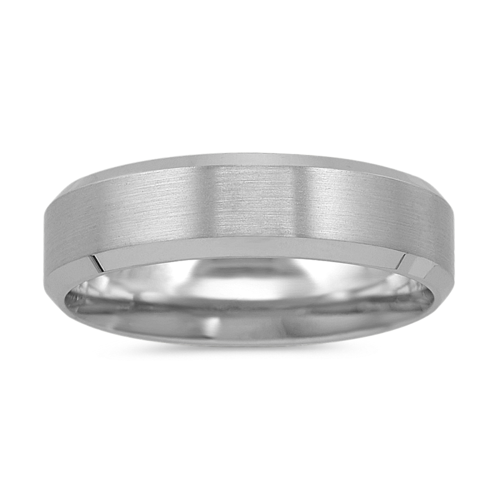 Beveled Edge Satin Platinum Band (6mm)