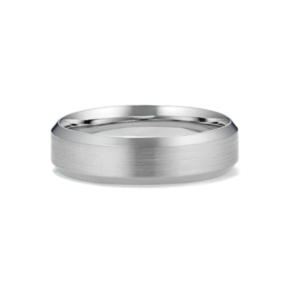 Beveled Edge Satin Platinum Band (6mm)