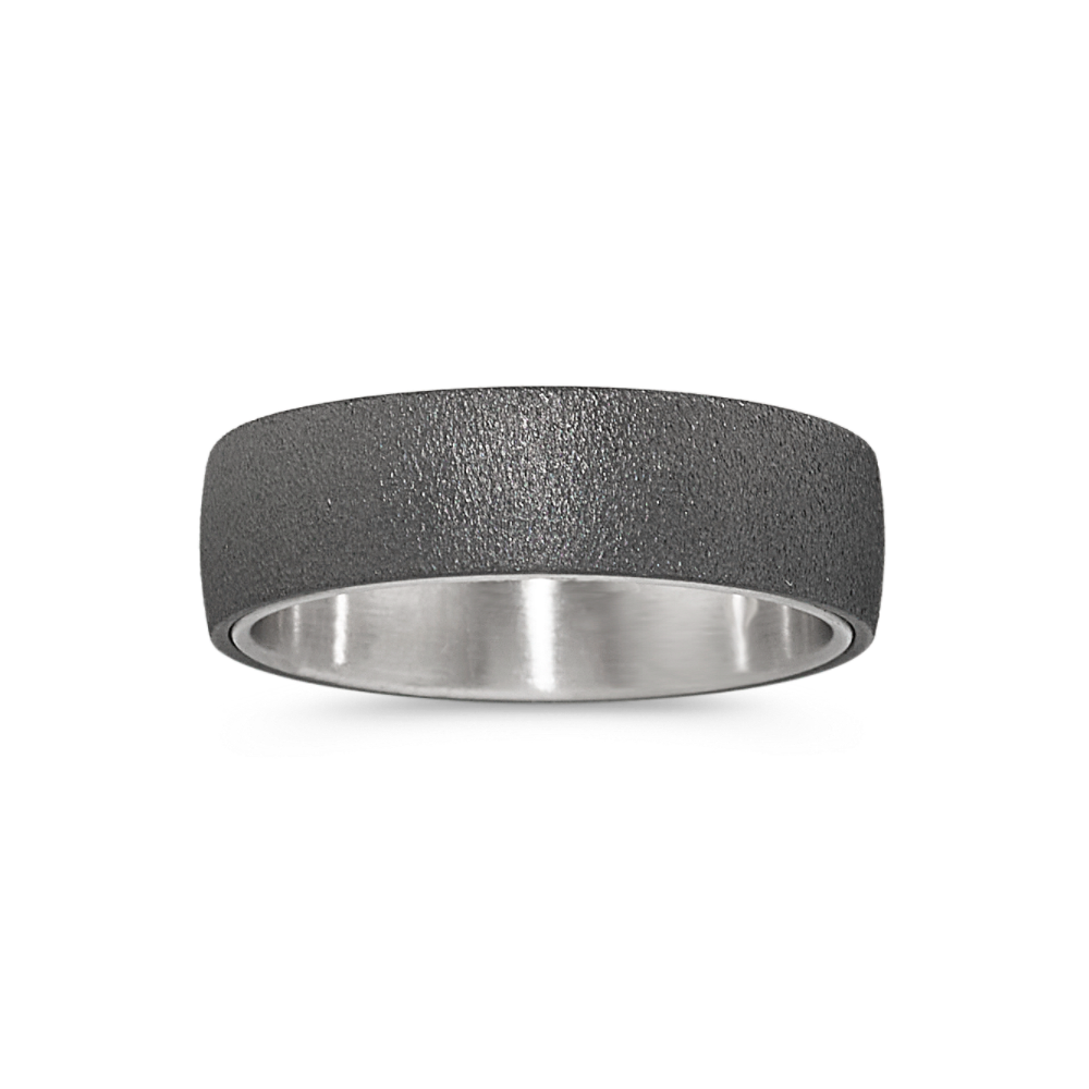 Classic Mens Band in Tantalum and 14k White Gold (6.5mm)