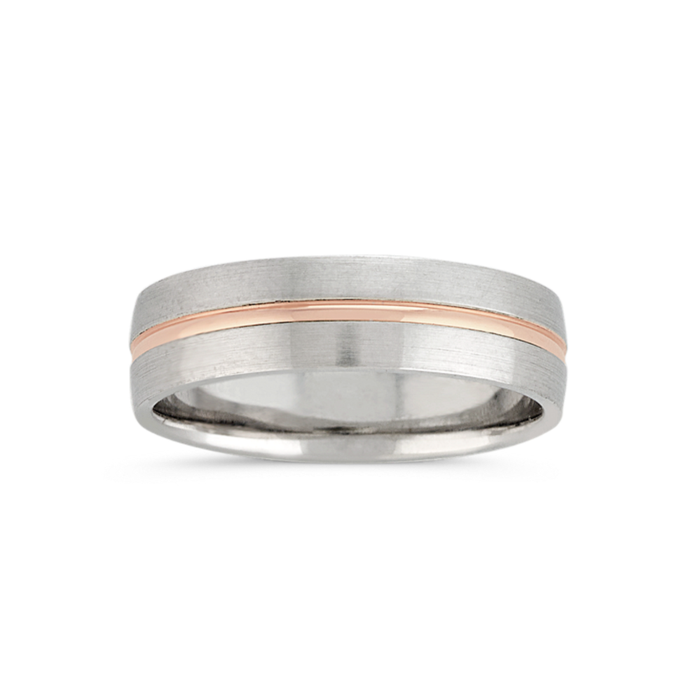 14K Rose Gold Brushed Comfort Fit 6mm Wedding Band