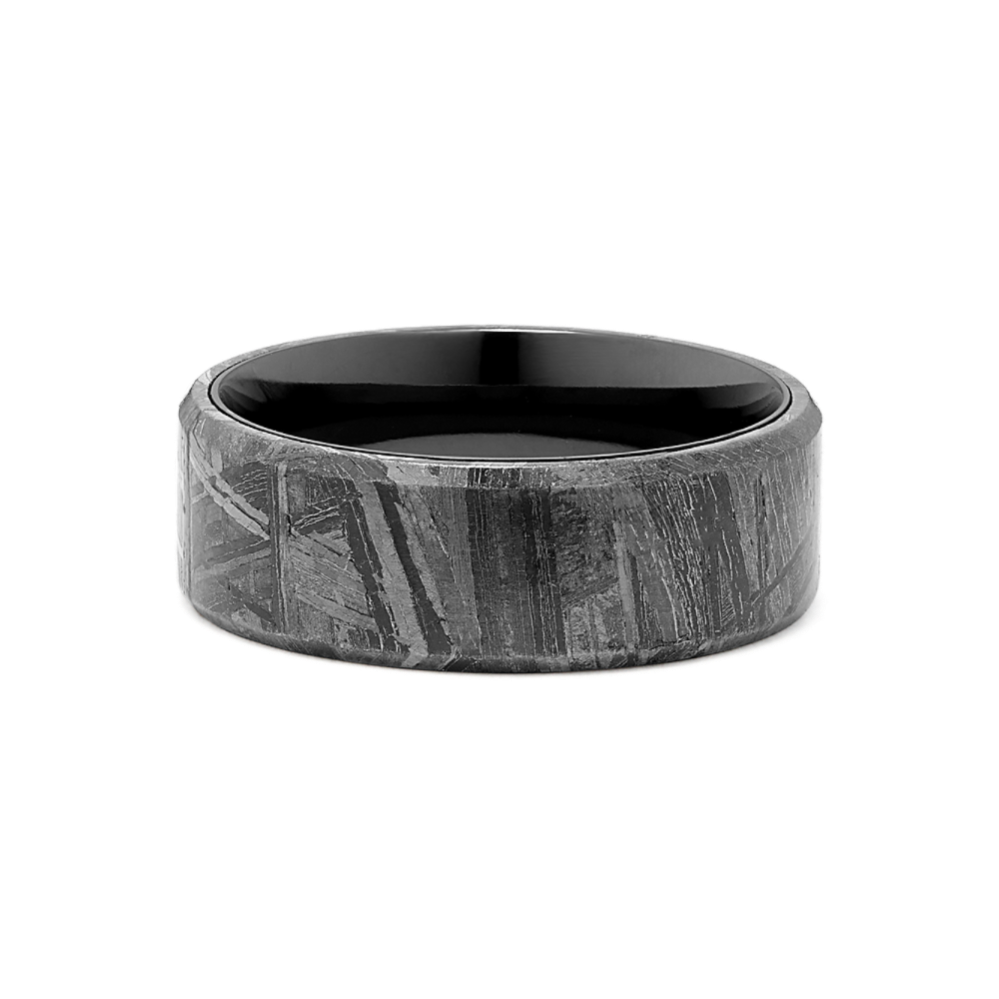 Abstract Meteorite & Zirconium Band (8mm)