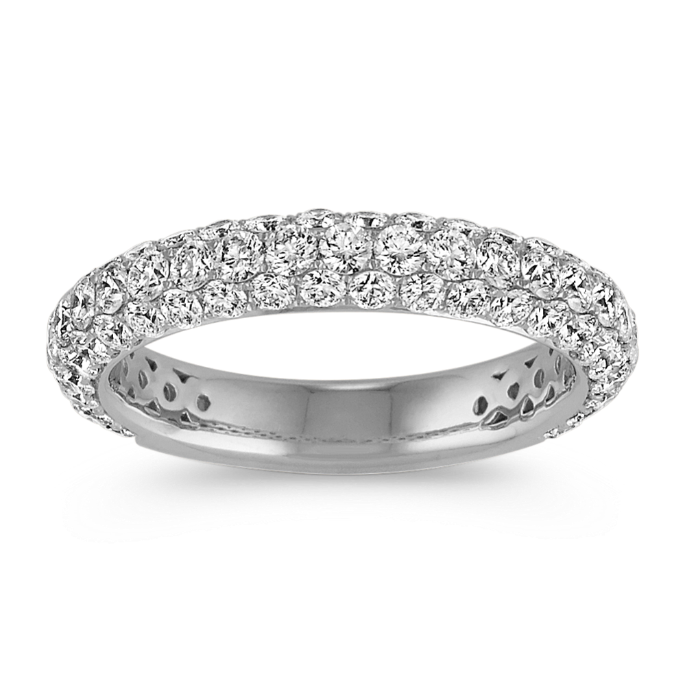 Classic Pave-Set Round Diamond Wedding Band
