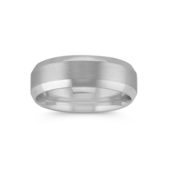 Beveled Edge Satin Platinum Band (7mm)