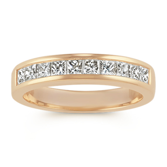 Clic Princess Cut Channel Set Wedding Band In 14k Yellow Gold Clic Princess Cut Channel Set Wedding Band In 14k Yellow Gold