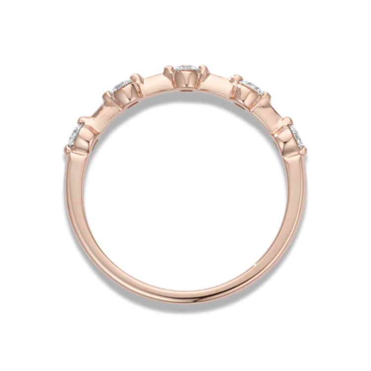 Classic Round Natural Diamond Wedding Band in 14k Rose Gold