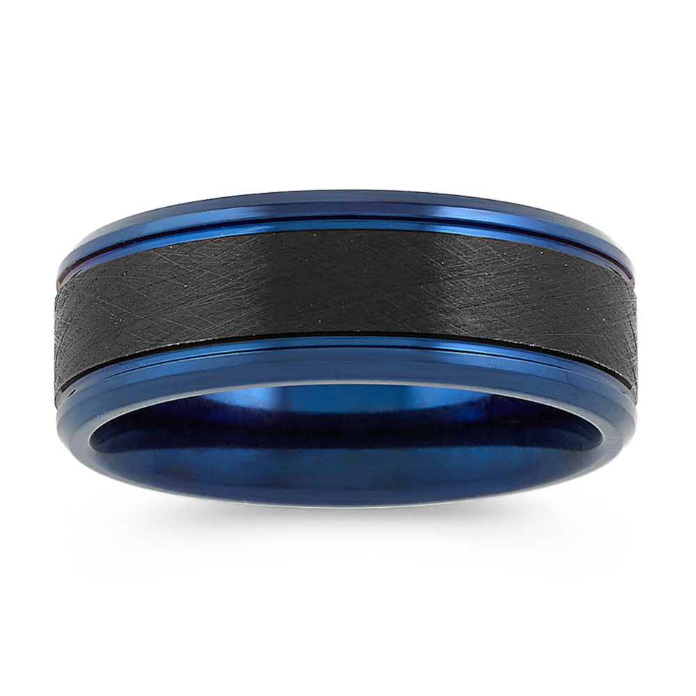 Cobalt Ring with Blue & Black Ionic Plating (8mm)