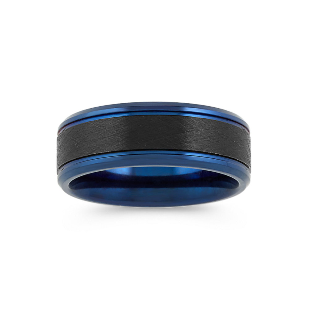 Cobalt Ring with Blue & Black Ionic Plating (8mm)