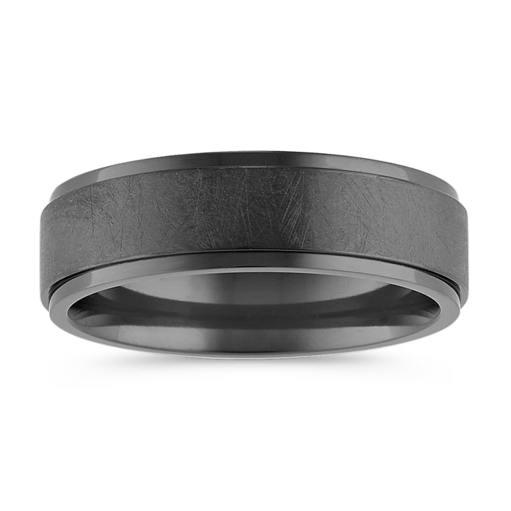 Comfort Fit Black Titanium Band with Matte Finish (7mm)
