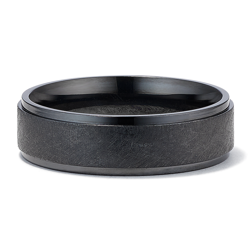 Comfort Fit Black Titanium Band with Matte Finish (7mm)