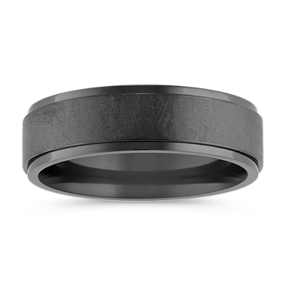 Comfort Fit Black Titanium Band with Matte Finish (7mm)