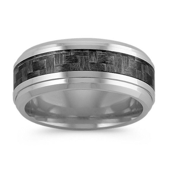 Comfort Fit Cobalt Ring with Carbon Fiber Accents (9mm)