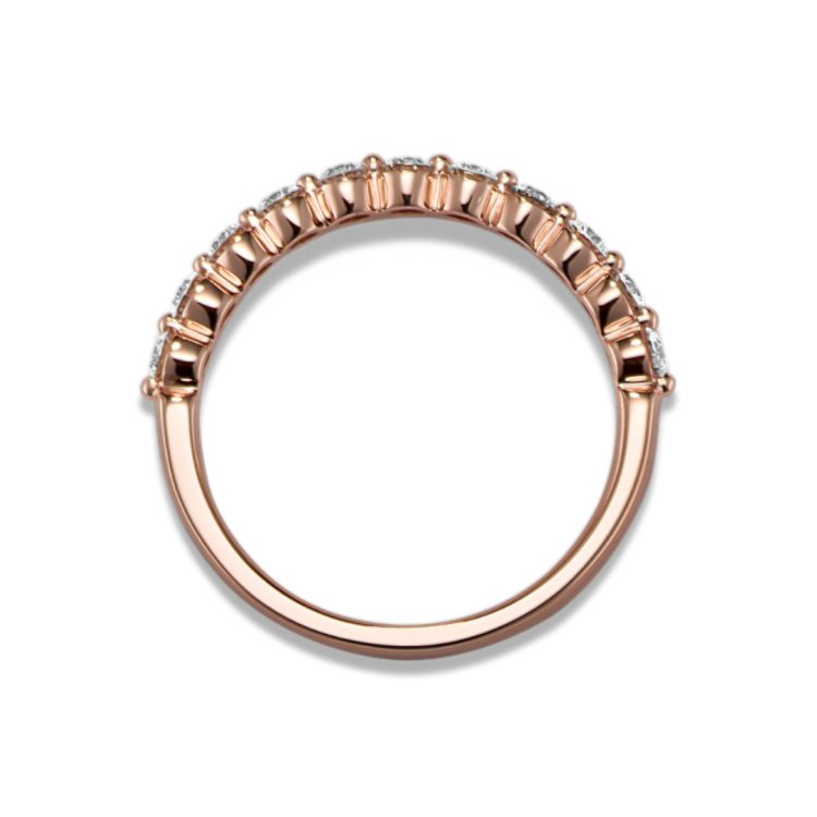 Constance Natural Diamond Wedding Band in 14k Rose Gold