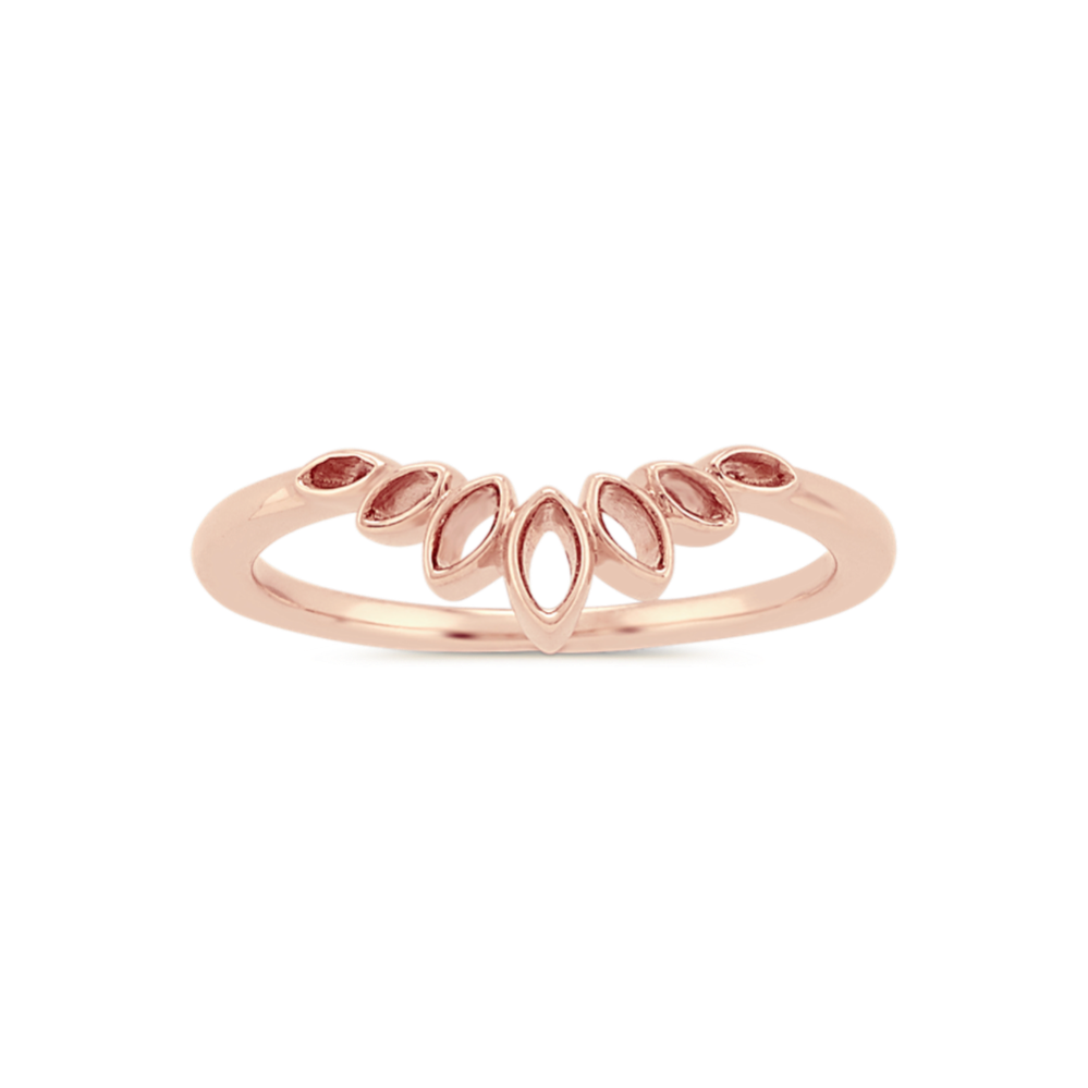 Contour wedding deals band rose gold