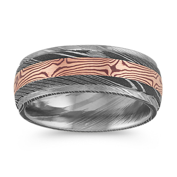 Damascus rose gold on sale ring