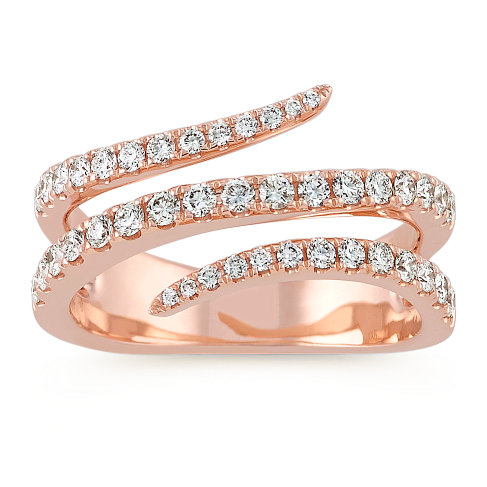 Contemporary Diamond Ring in 14k Rose Gold