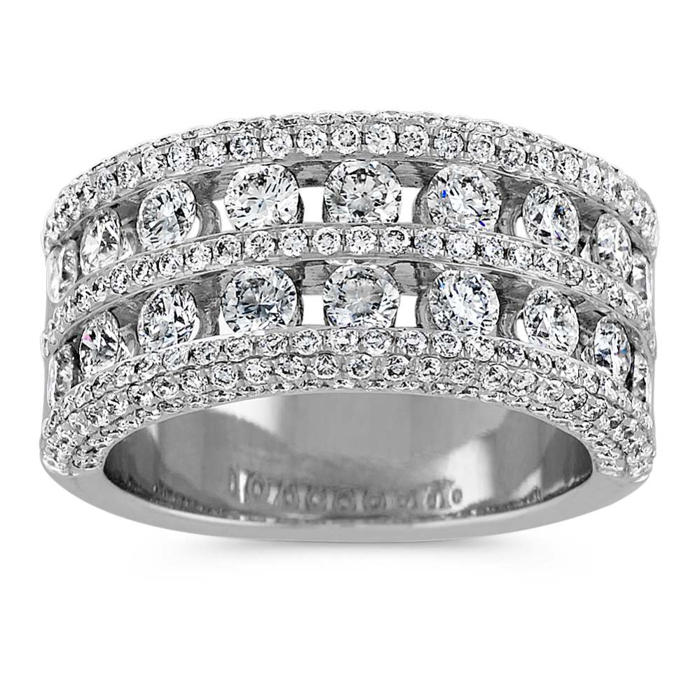 Contemporary Diamond Ring in 14k White Gold