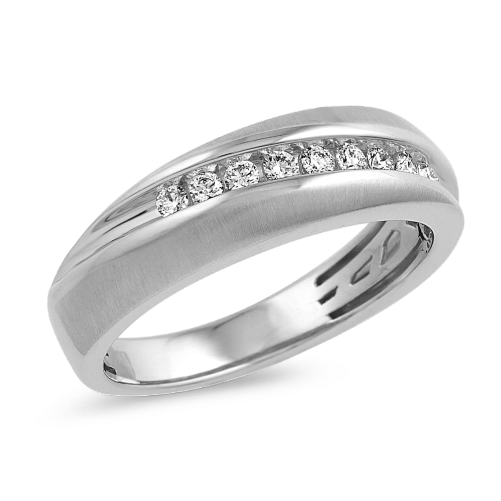 Contemporary Diamond Ring with Brushed Finish (6mm) | Shane Co.