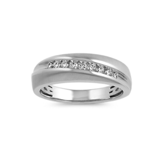 Contemporary Diamond Ring with Brushed Finish (3.5mm)