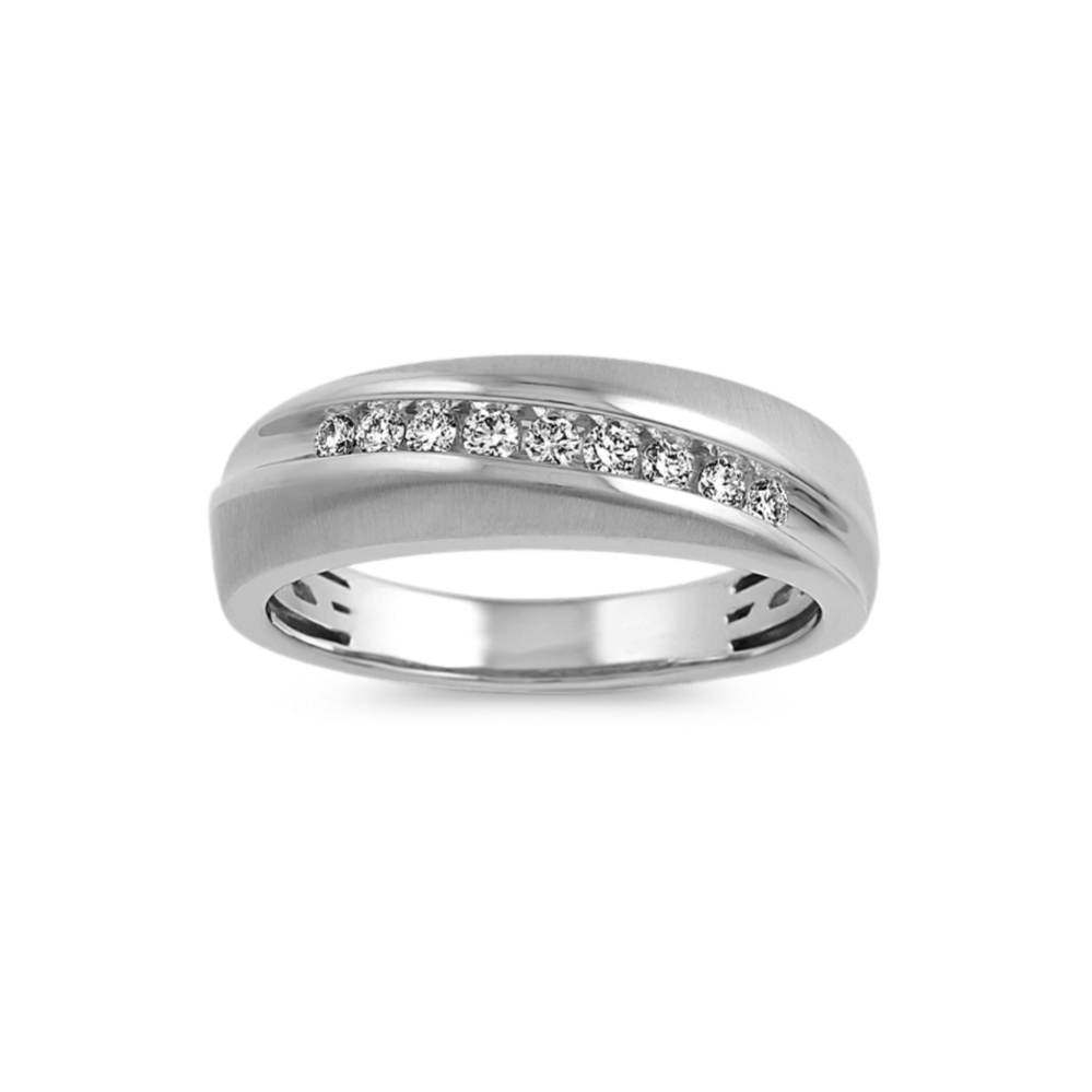 Contemporary Diamond Ring with Brushed Finish (6mm)