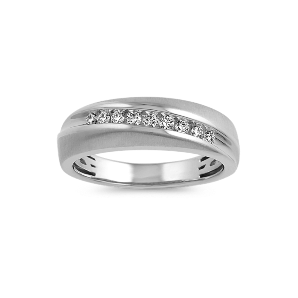 Contemporary Diamond Ring with Brushed Finish (3.5mm)
