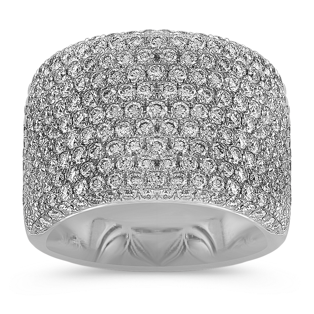 Contemporary Diamond Ring with Pave Setting