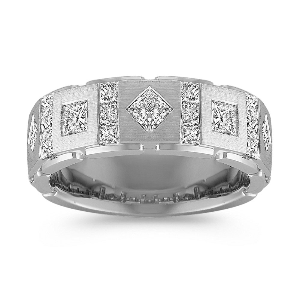 Contemporary Princess Cut Diamond Ring with Channel-Setting (7.5mm)