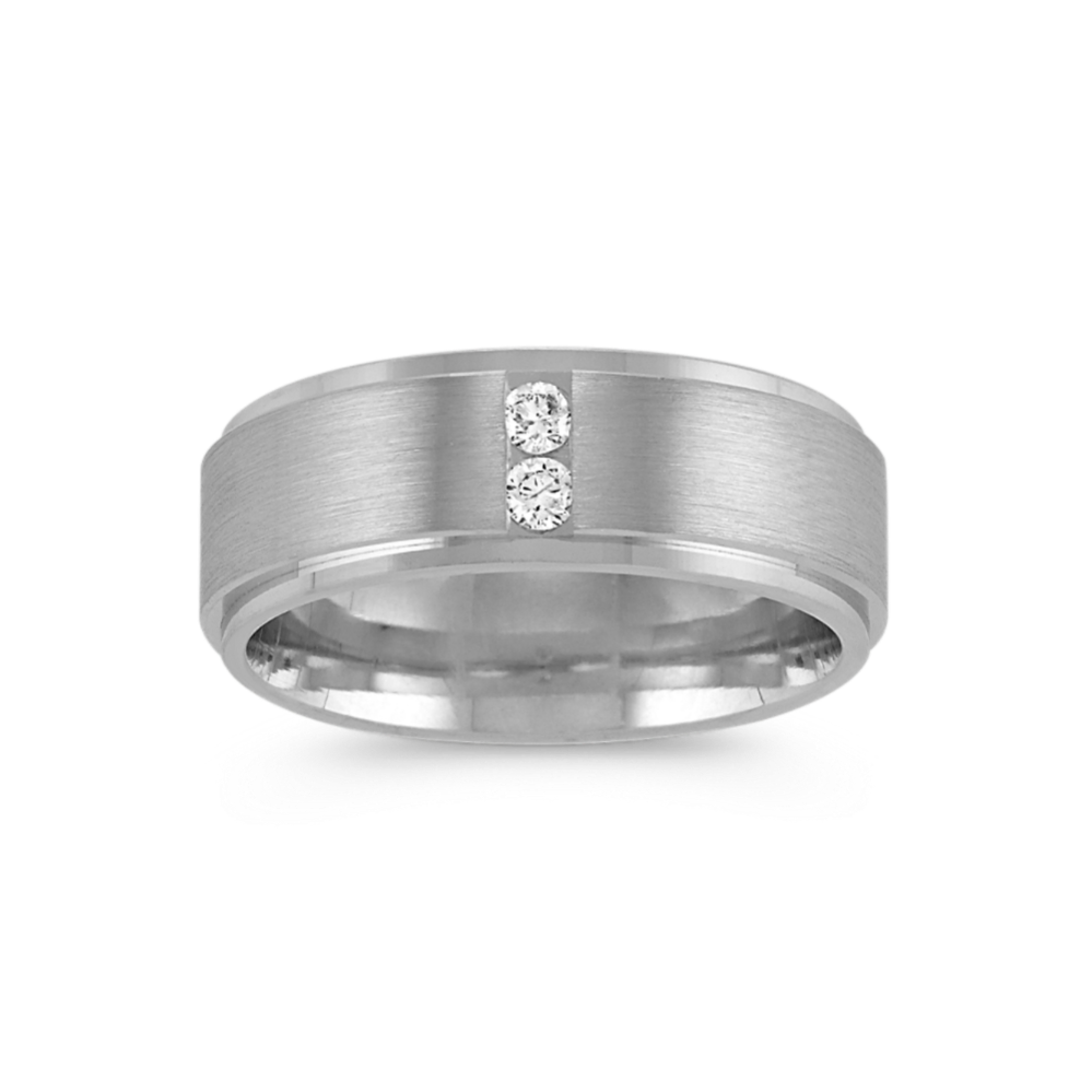 Baron 14K White Gold & Diamond Band (8mm)