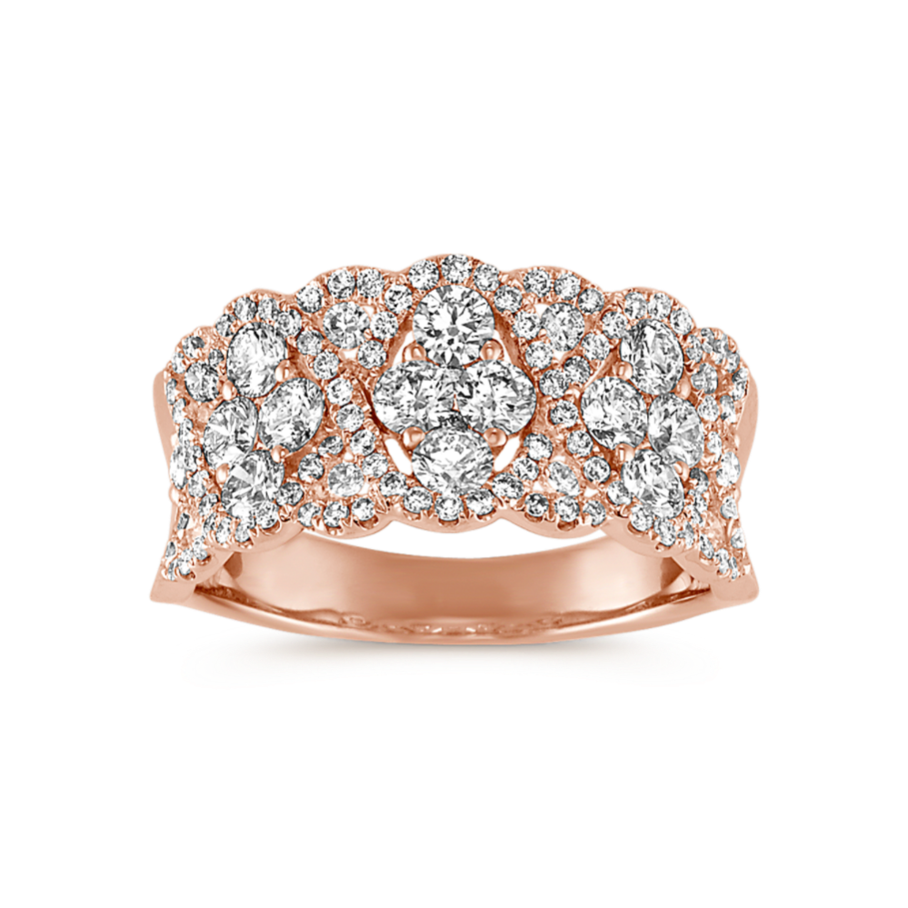 Quinn Contemporary Diamond Ring in 14K Rose Gold