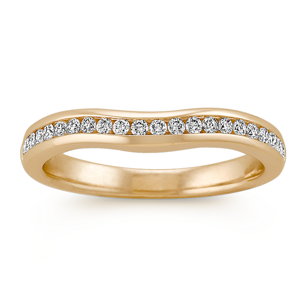 Contour Channel-Set Wedding Band in 14k Yellow Gold