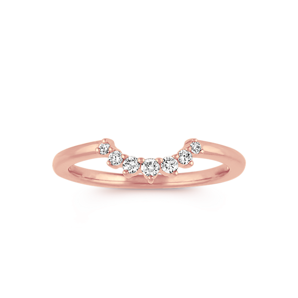 Contour Diamond Wedding Band in 14k Rose Gold