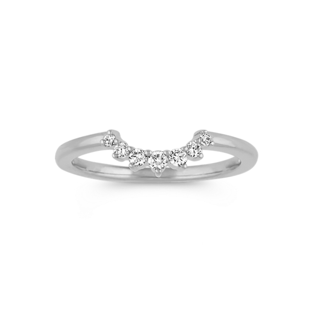 Contour Diamond Wedding Band in 14k White Gold