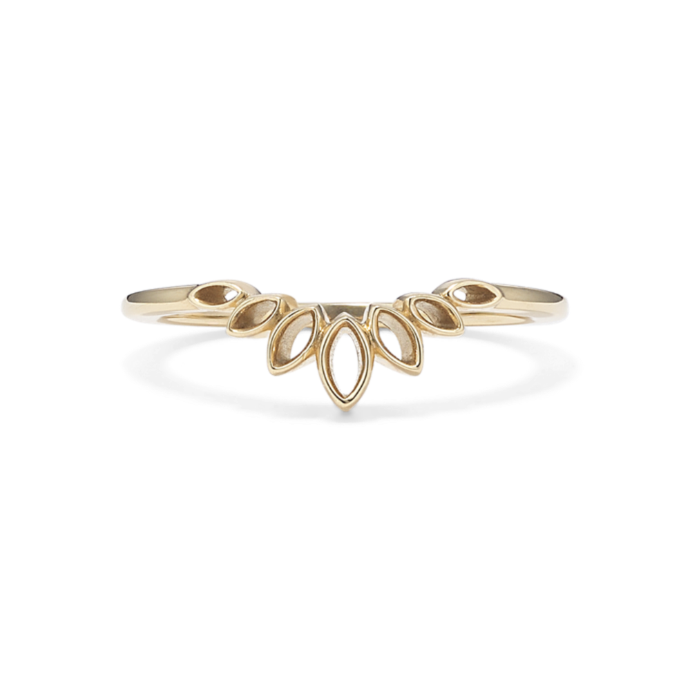Petals 14K Yellow Gold Contour Band
