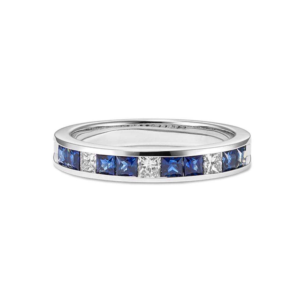 Cove Channel-Set Sapphire & Diamond Band