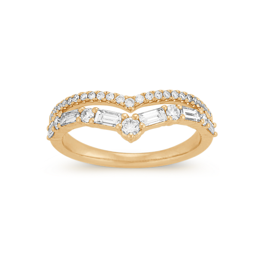Crescendo Diamond Contour Wedding Band