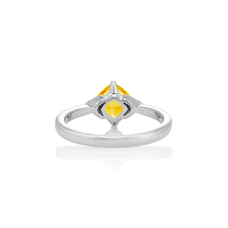 Vida Natural Citrine and Natural Diamond Ring in Sterling Silver