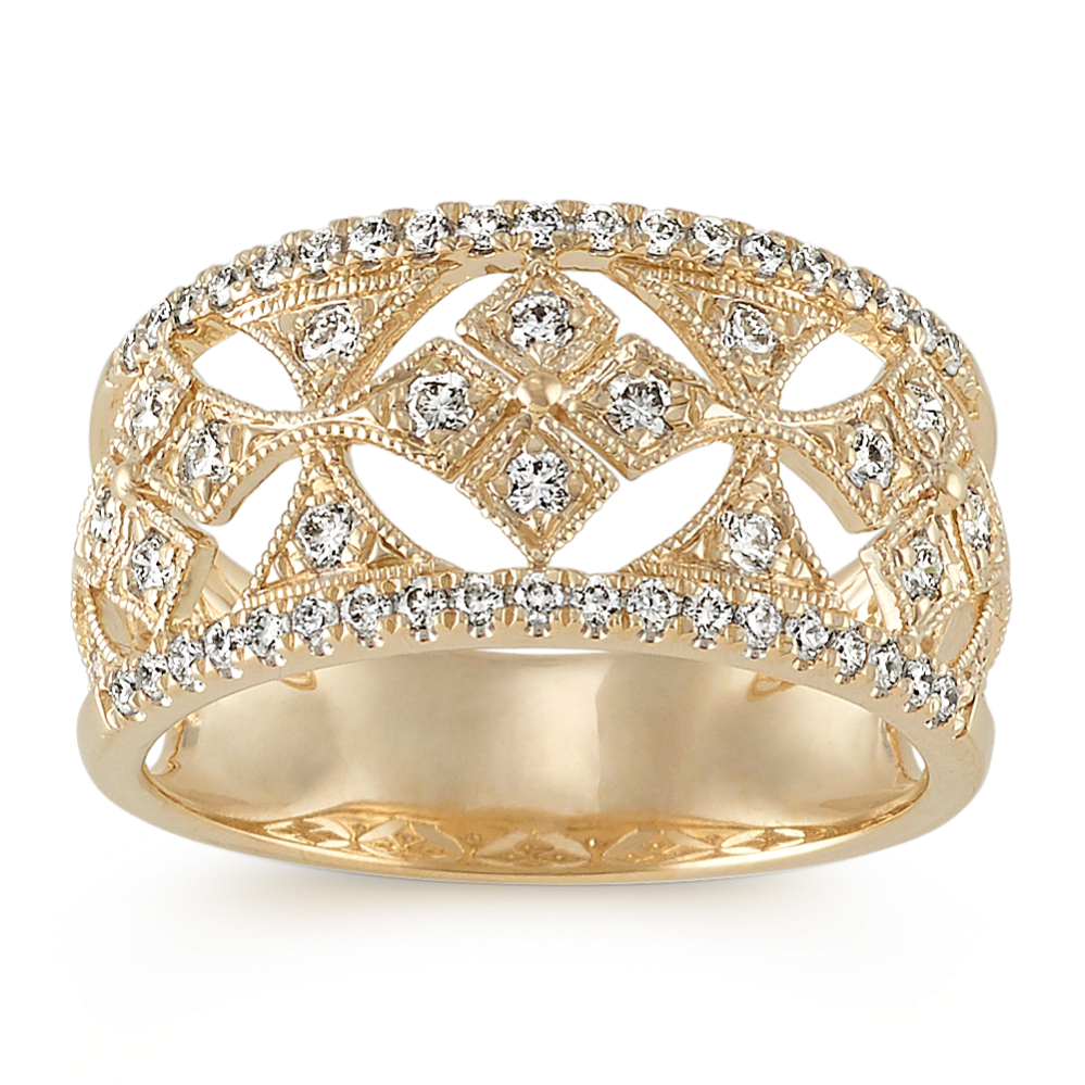 Cutout Diamond Ring in 14k Yellow Gold