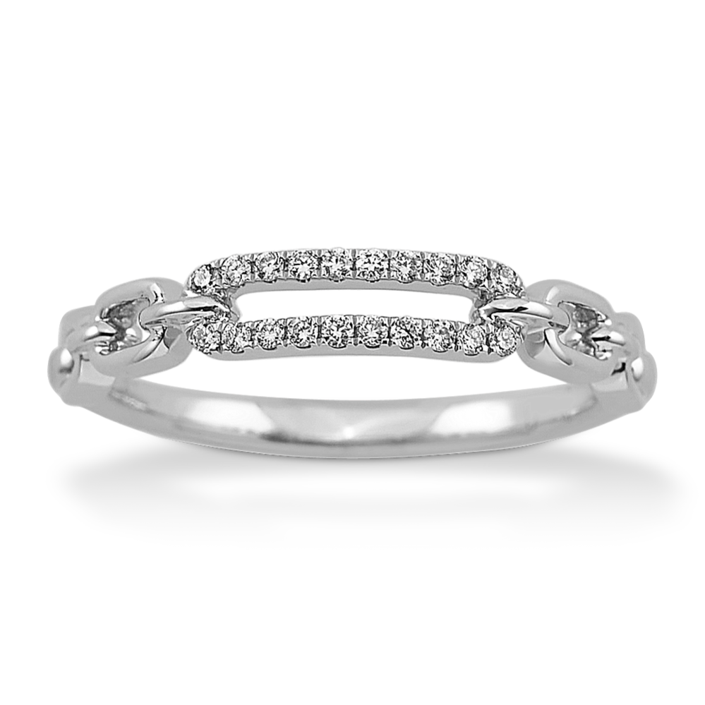 Cyra Diamond Link Ring in 14K White Gold