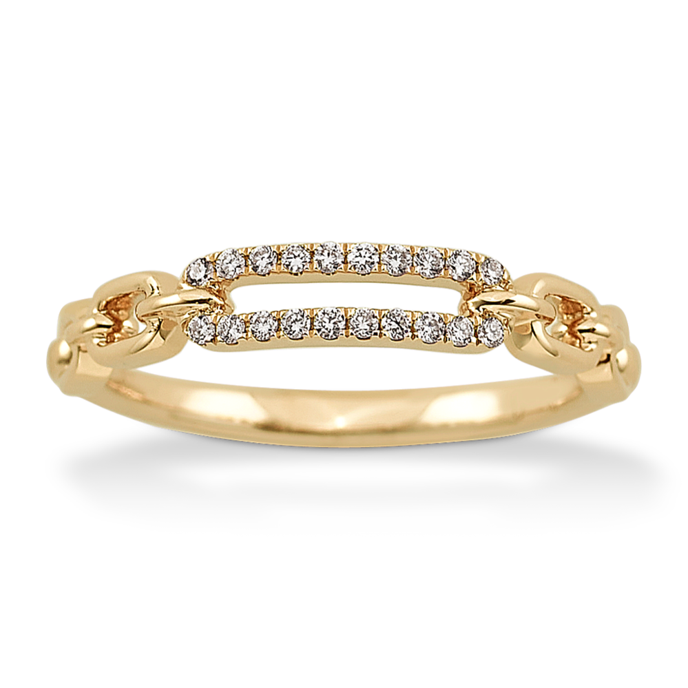 Cyra Diamond Link Ring in 14K Yellow Gold