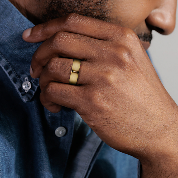 green emerald velvet dress Rock Crystal 10K Gold Mens Ring