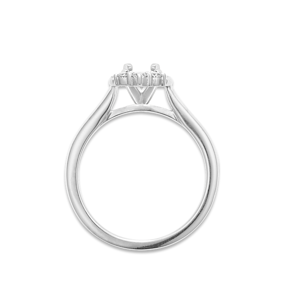 Dewdrop Natural Diamond PearShaped Engagement Ring in 14k White Gold Shane Co.