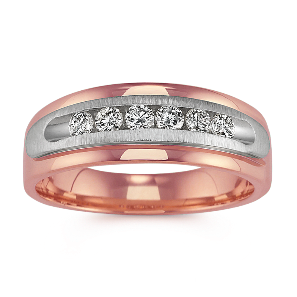 Diamond 14k Two-Tone Gold Mens Ring (7.5mm)