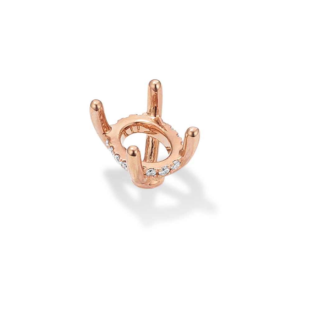 Rosebud Diamond Decorative Crown (Holds approx. 6x4mm Oval)