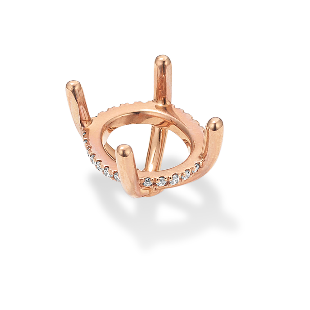 Rosebud Diamond Decorative Crown (Holds approx. 12.5x9mm Oval)