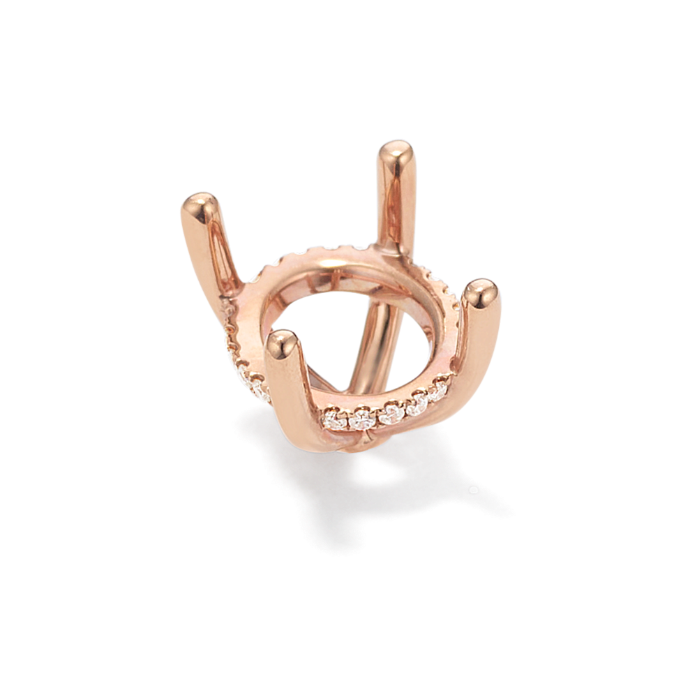 Rosebud Diamond Decorative Crown (Holds approx. 11.5x8mm Oval)