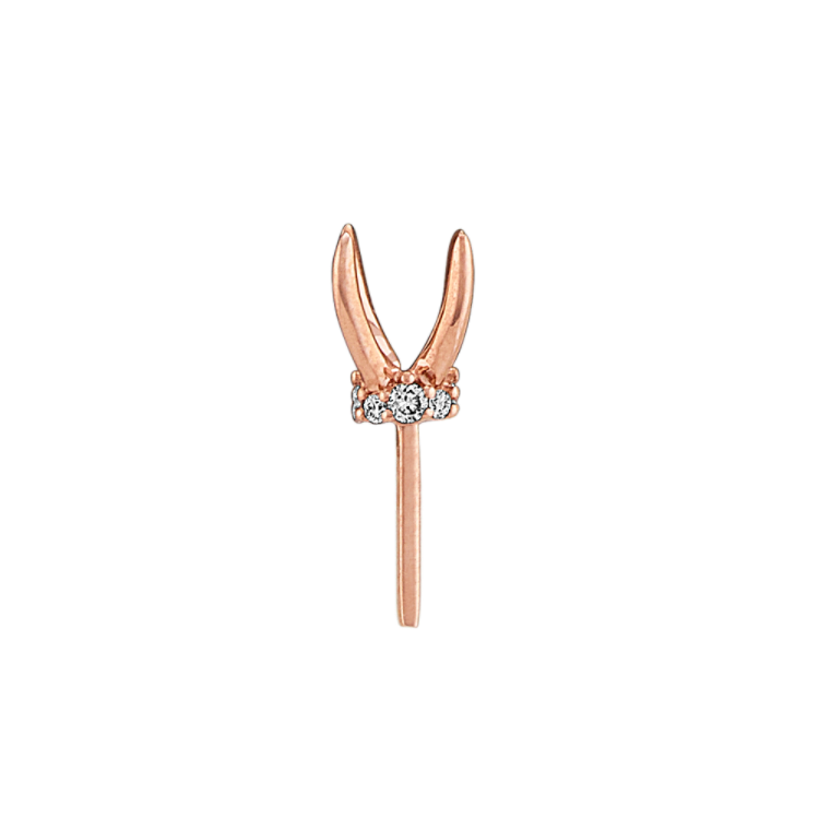 Natural Diamond Accented Decorative Crown in 14K Rose Gold