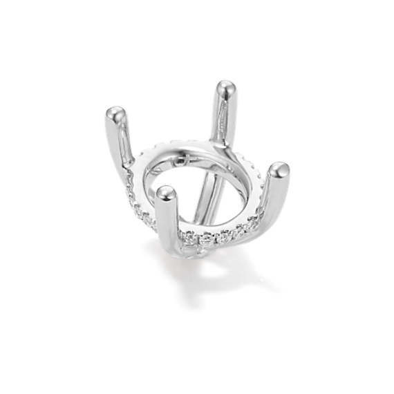 Rosebud Diamond Decorative Crown (Holds approx. 11.5x8mm Oval)