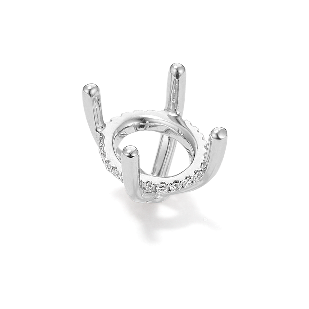 Diamond Halo Decorative Crown to Hold 11x9mm Oval Gemstone Shane Co.