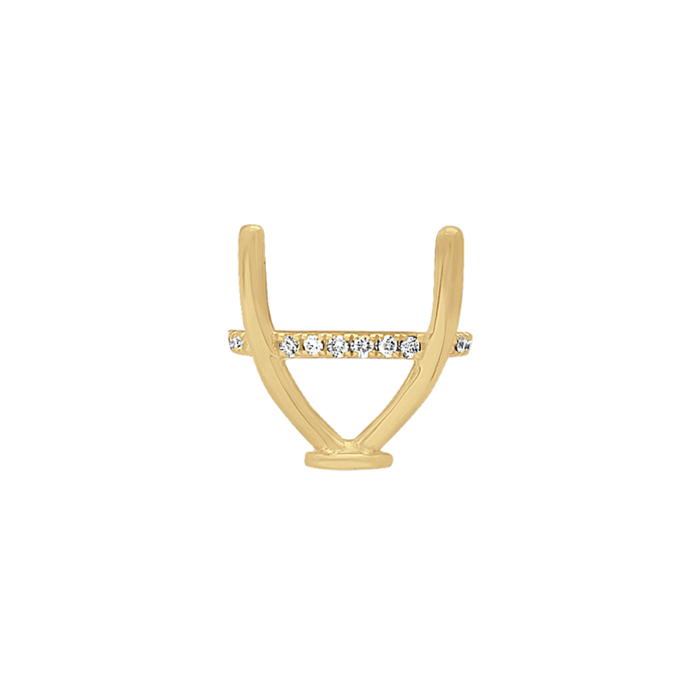 Rosebud Diamond Decorative Crown to Hold 11mm Round Gemstone