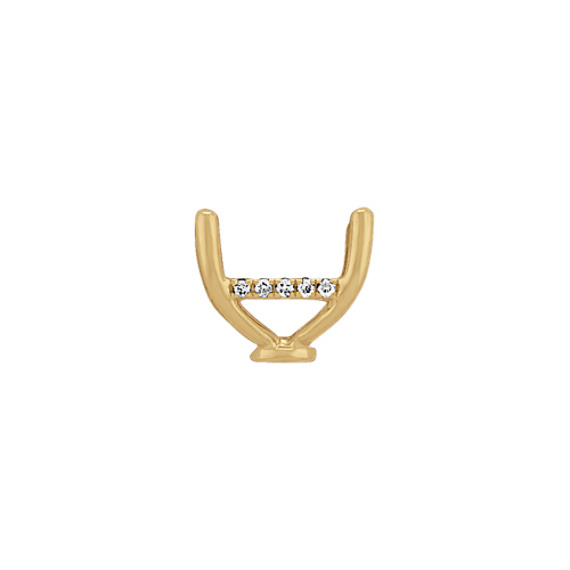 Diamond Accented Decorative Crown in 14K Yellow Gold